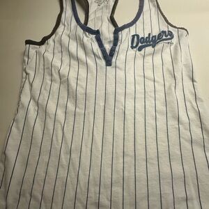New Era White and Blue Striped Tank